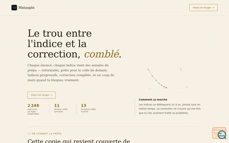 Screenshot of Mataupin