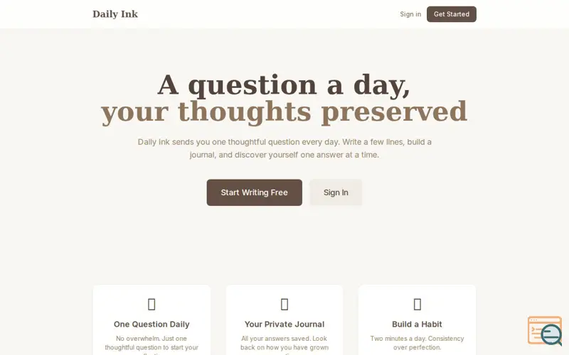 Screenshot of Daily Ink