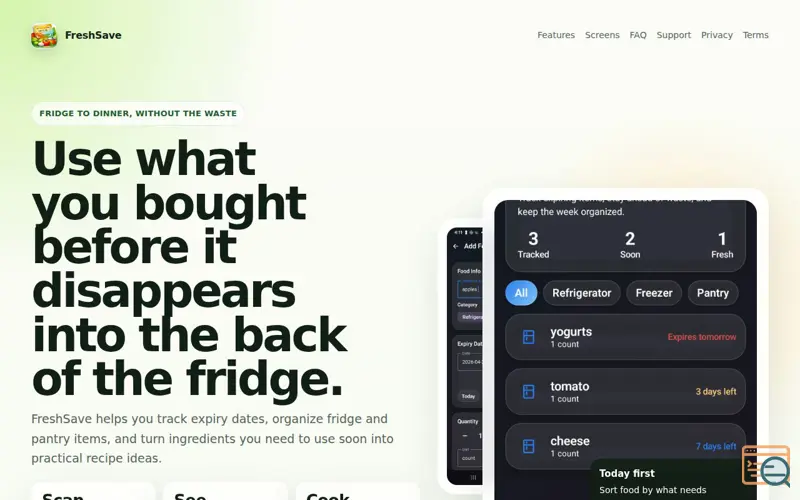Screenshot of FreshSave