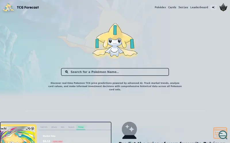 Screenshot of TCGForecast