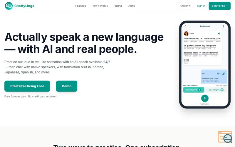 Screenshot of Chatty Lingo