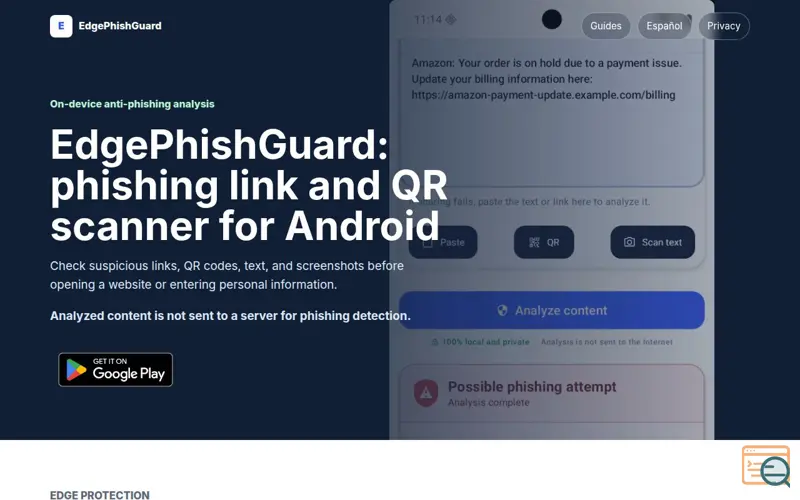 Screenshot of EdgePhishGuard