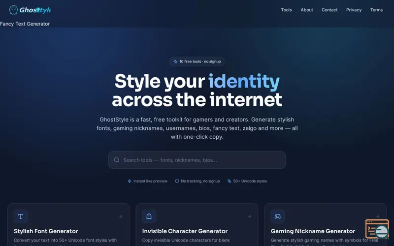 Screenshot of GhostStyle