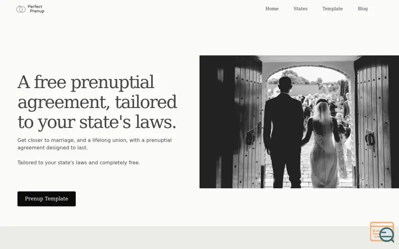 Screenshot of Perfect Prenup