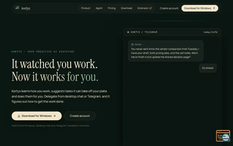 Screenshot of Kortyx