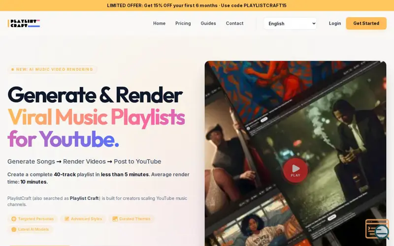Screenshot of PlaylistCraft