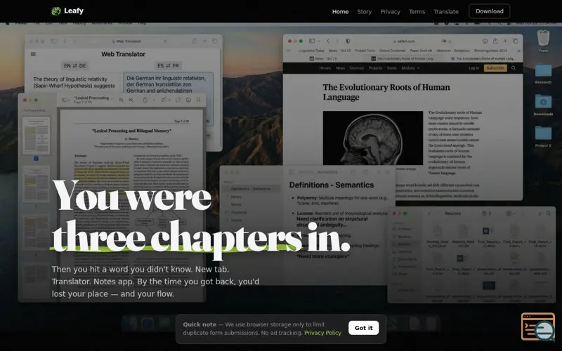 Screenshot of Leafy — Vocabulary Builder for Mac