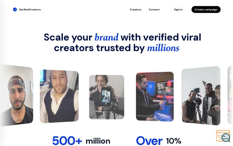 Screenshot of VerifiedCreators