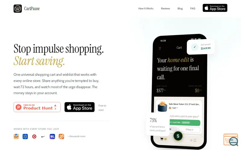 Screenshot of CartPause