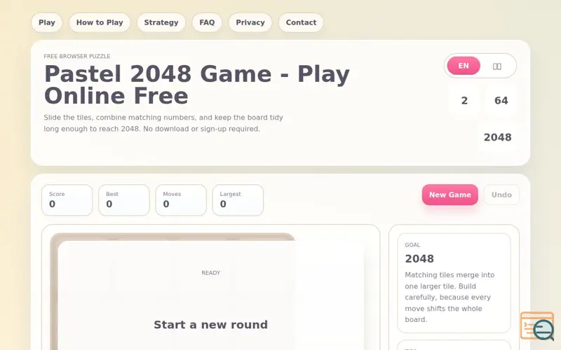 Screenshot of Pastel 2048