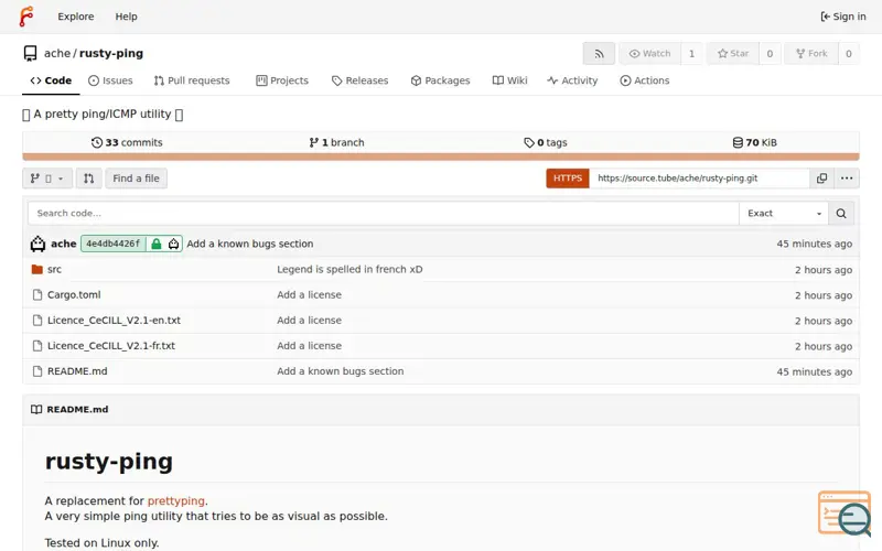 Screenshot of Source