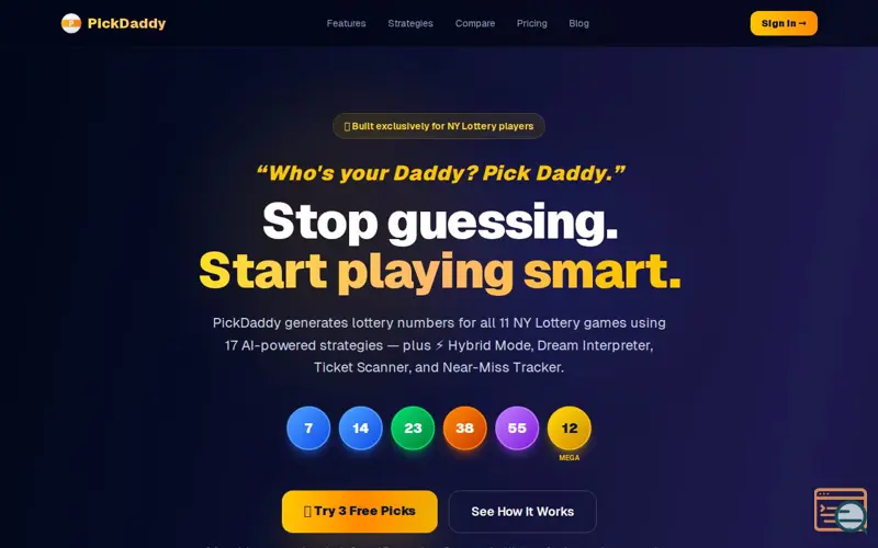 Screenshot of PickDaddyAI