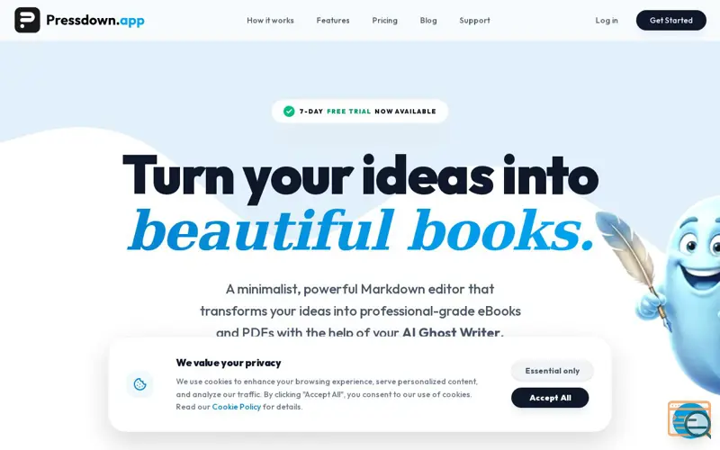 Screenshot of Pressdown.app