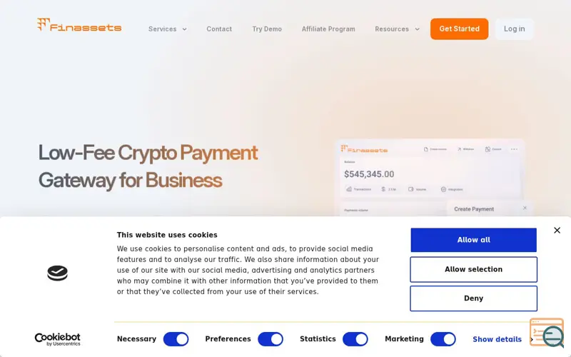 Screenshot of Finassets