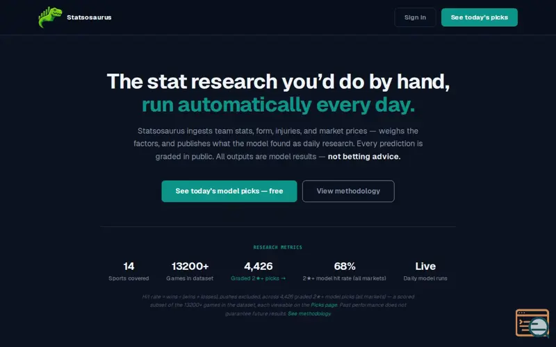 Screenshot of Statsosaurus