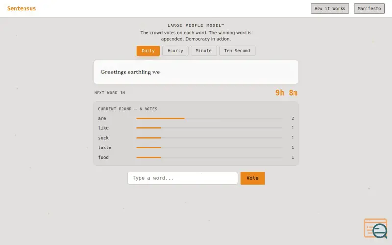 Screenshot of Sentensus