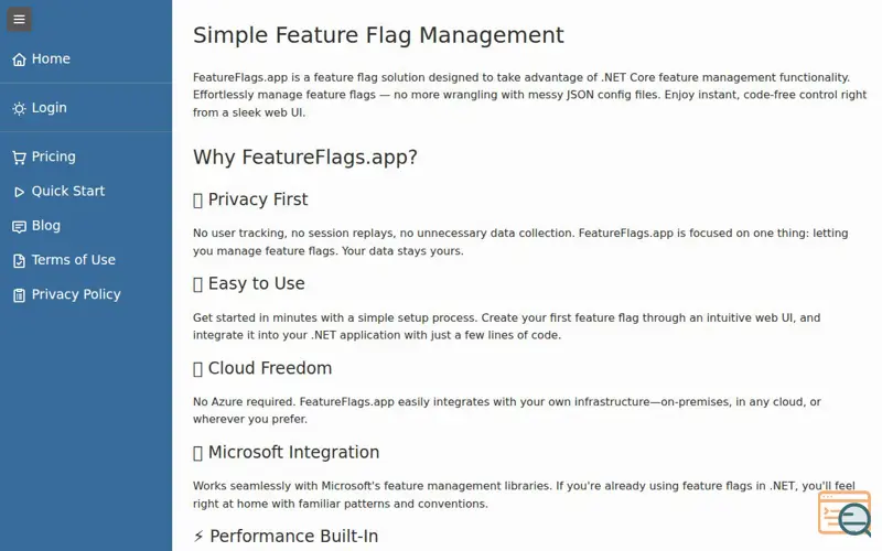 Screenshot of FeatureFlags.app