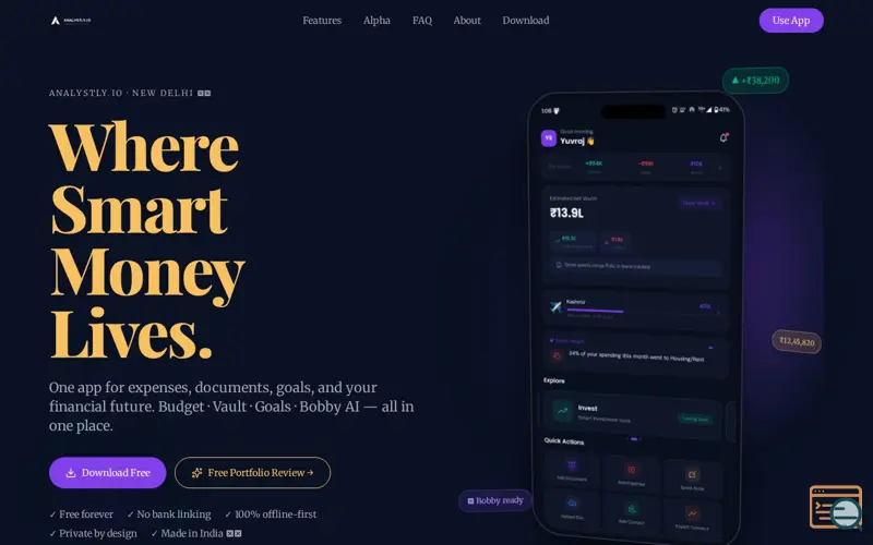 Screenshot of Analystly.io
