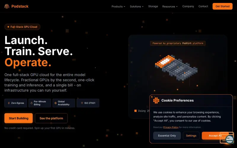 Screenshot of Podstack