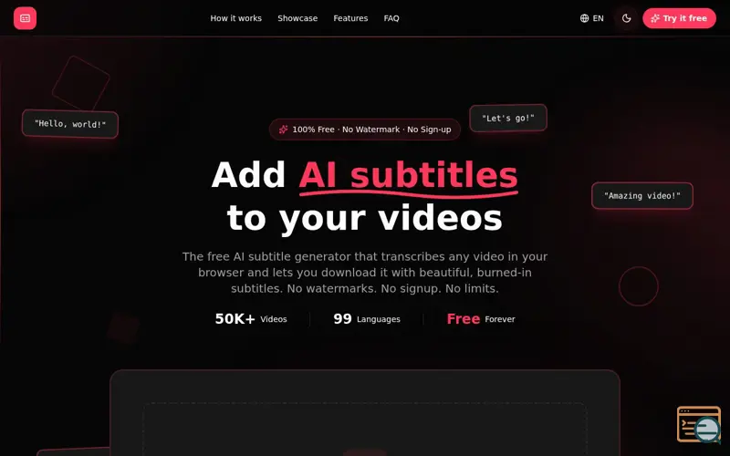 Screenshot of Captionly