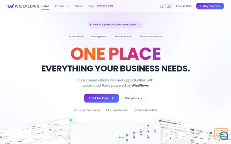 Screenshot of WizeFlows