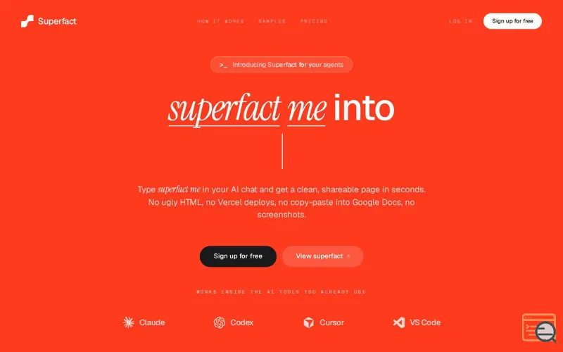 Screenshot of Superfact