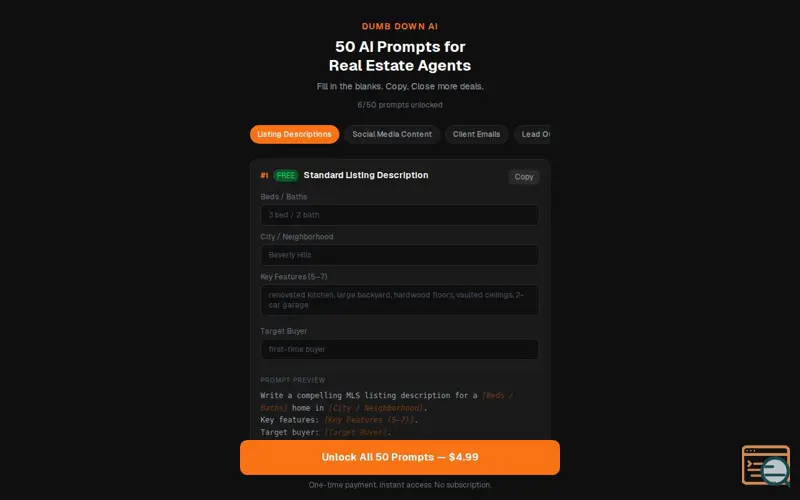 Screenshot of RE Prompt Hub