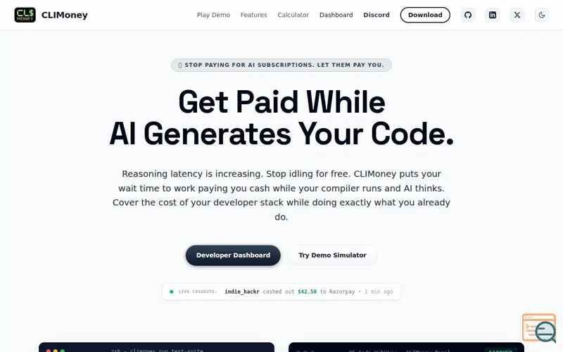 Screenshot of CLI Money