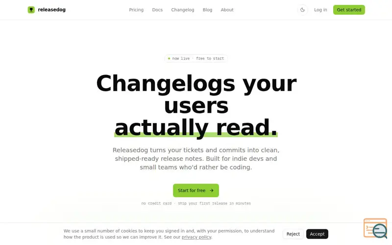 Screenshot of Releasedog