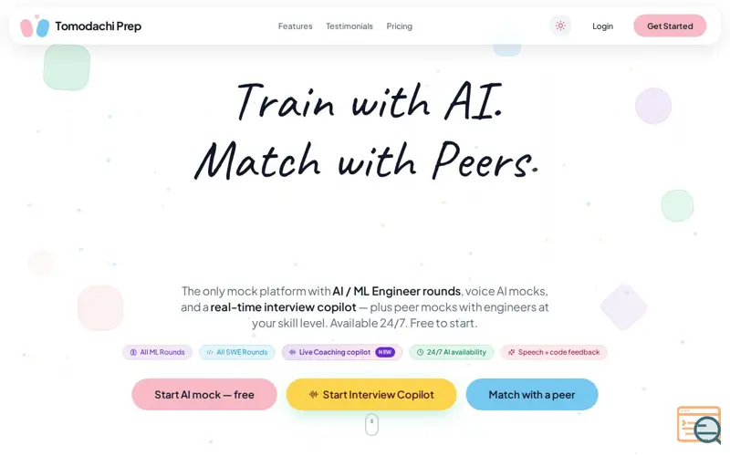 Screenshot of Tomodachi Prep, a launch using NextGen Tools