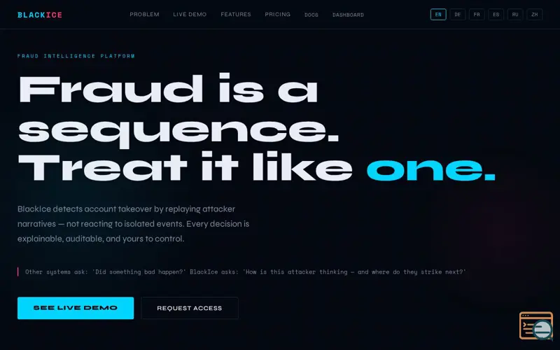 Screenshot of BlackIceHQ