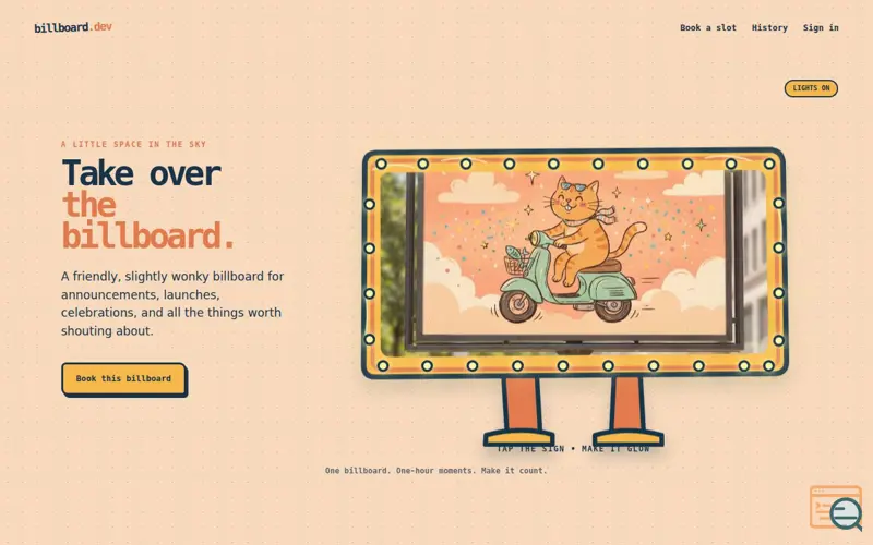 Screenshot of billboard.dev