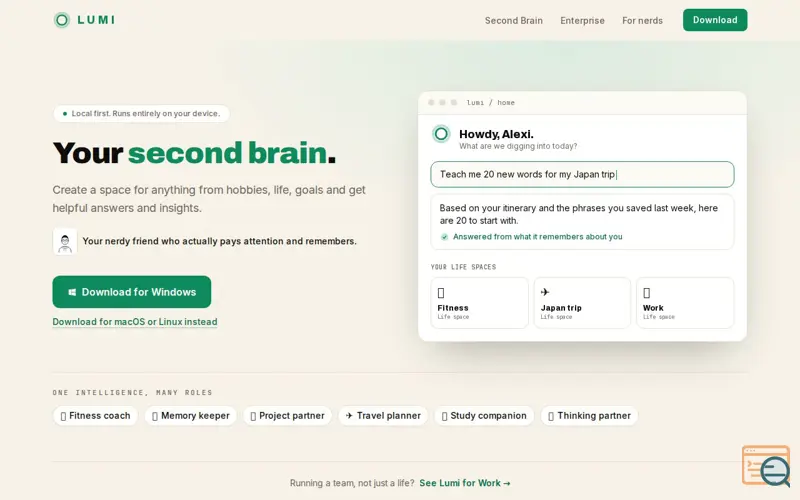 Screenshot of Lumi