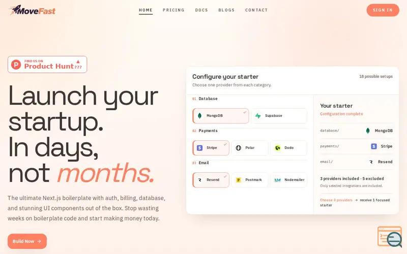 Screenshot of MoveFast
