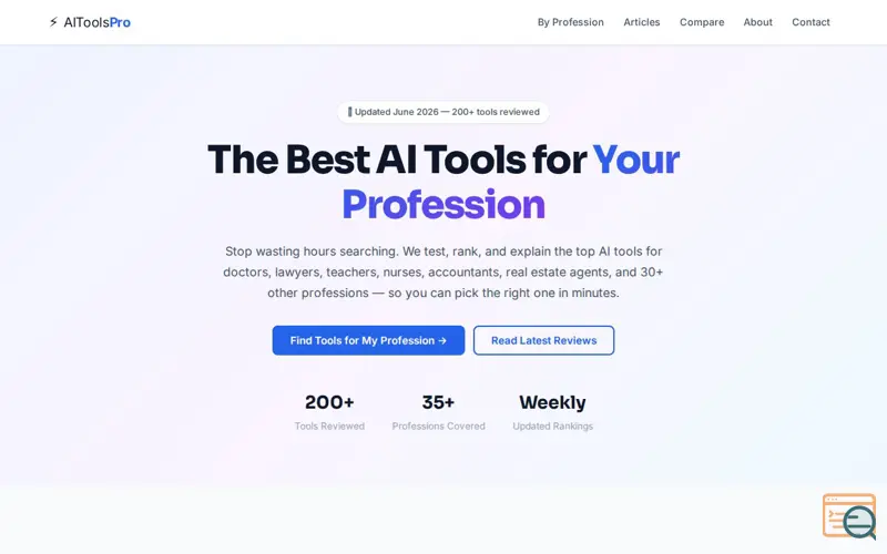 Screenshot of AI Tools for Profession