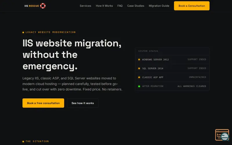 Screenshot of IIS Rescue