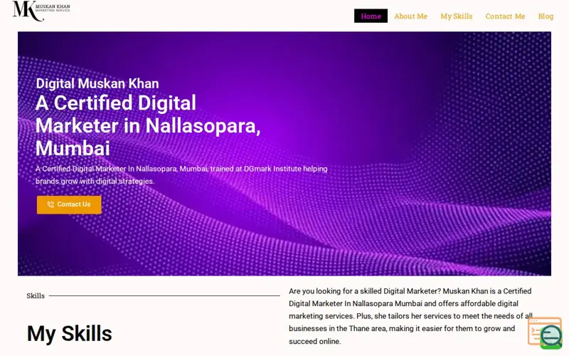 Screenshot of Home - Digital Muskan Khan