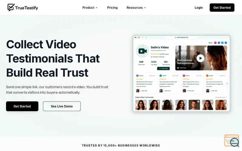 Screenshot of TrueTestify