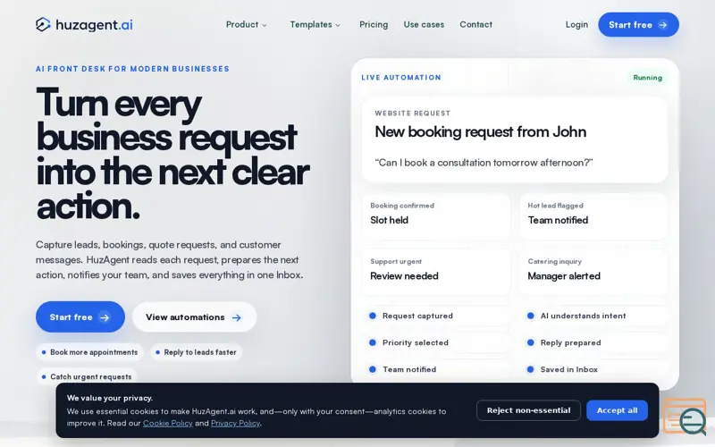 Screenshot of HuzAgent.ai