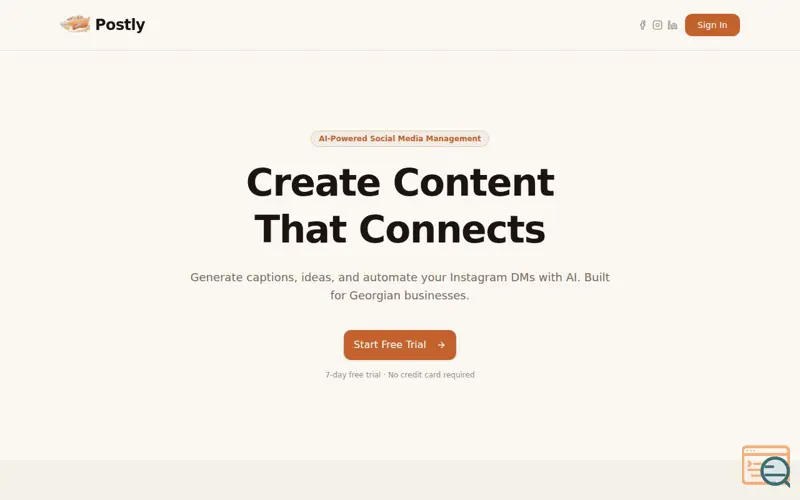 Screenshot of Postly