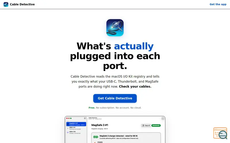 Screenshot of Cable Detective Mac App