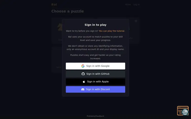 Screenshot of Bal