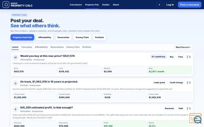 Screenshot of Invest Property Calc