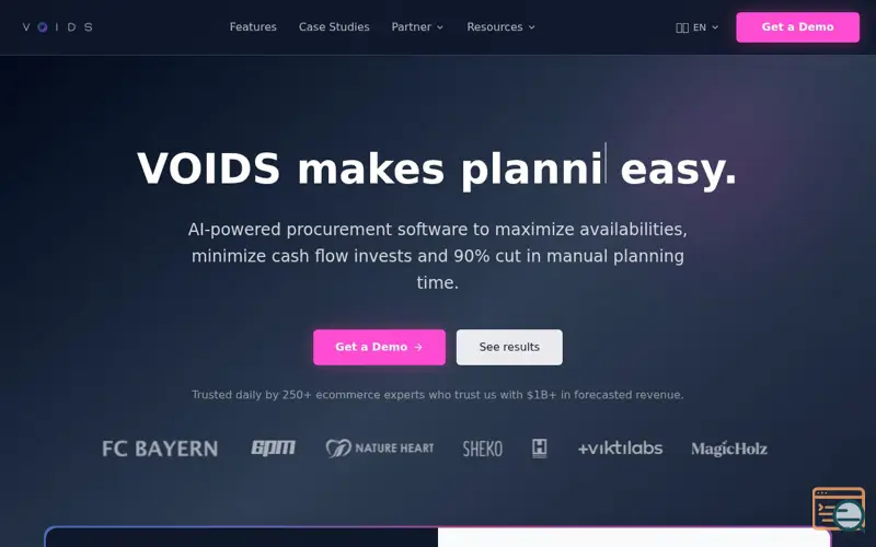 Screenshot of VOIDS Procurement as a Service