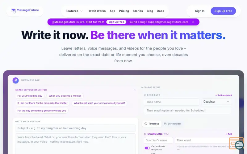 Screenshot of MessageFuture