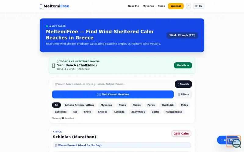 Screenshot of MeltemiFree