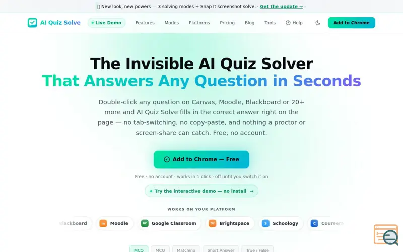 Screenshot of AI Quiz Solve