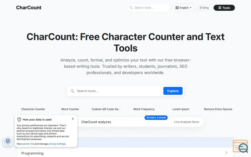 Screenshot of CharCount