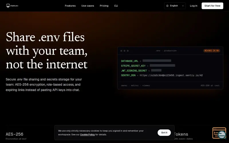 Screenshot of Share-Env 