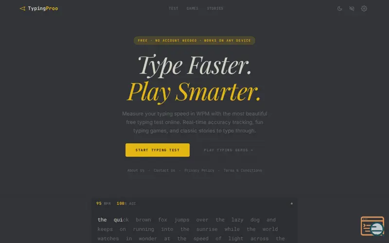 Screenshot of TypingProo